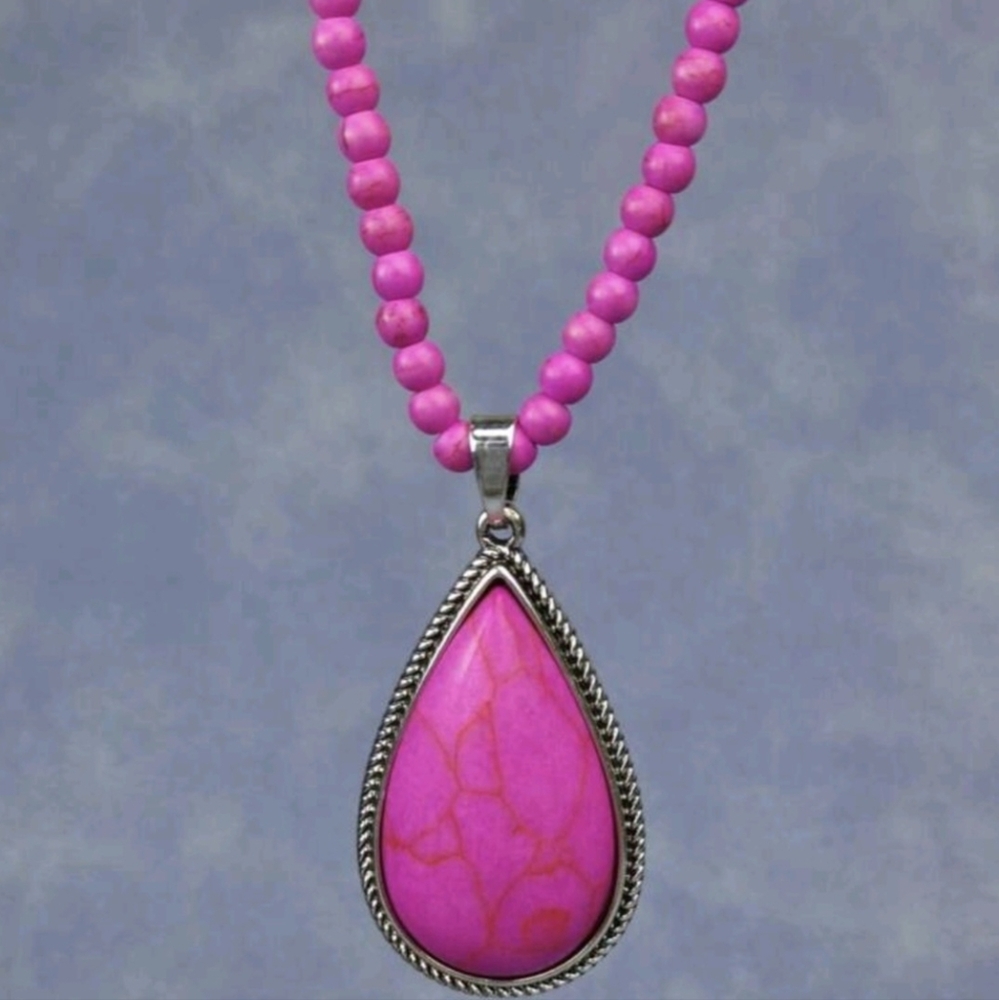 💓💓NEW💓💓 PRETTY!! Premium Casual Beaded PINK Turqouise Necklace